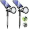KEV 800 Lumens Solar Spot Lights Outdoor18 LEDs Solar Flood Lights with 2 Modes Adjustable IPX65 WaterproofSolar Spotlight for DrivewayBackyardPatio LandscapeTreeGarageCool White 2 Pack