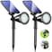 KEV 800 Lumens Solar Spot Lights Outdoor18 LEDs Solar Flood Lights with 2 Modes Adjustable IPX65 WaterproofSolar Spotlight for DrivewayBackyardPatio LandscapeTreeGarageCool White 2 Pack
