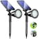 KEV 800 Lumens Solar Spot Lights Outdoor18 LEDs Solar Flood Lights with 2 Modes Adjustable IPX65 WaterproofSolar Spotlight for DrivewayBackyardPatio LandscapeTreeGarageCool White 2 Pack