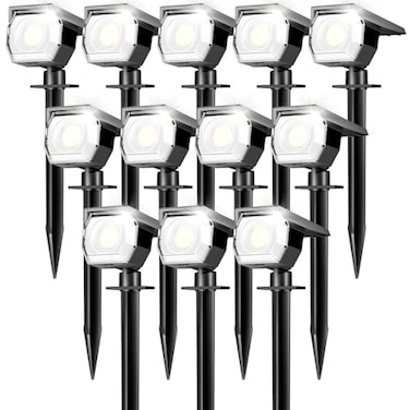 Peasur 12 Pack Solar Lights Outdoor Solar Spotlights Outdoor Waterproof 3 Modes 2in1 Auto OnOff Solar Spot Landscape Lighting Outside for Tree Plants Yard Garden Pathway