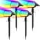 Flaow Solar Spot Lights Outdoor Color Changing7 Modes4 Pack Christmas IP65 Waterproof Landscape Spotlights Dusk to Dawn Solar Powered Security Light for Patio Gate Walkway Pool Garden Yard Driveway