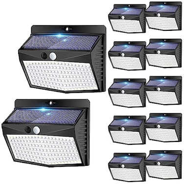 Peasur Solar Outdoor Lights 12 Packs Solar Motion Sensor Security Lights with 3 Lighting Modes Solar Wall Lights Waterproof Solar Powered Lights for Garden Fence Yard