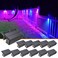 VOLISUN 12Pack 1800mAh Outdoor Solar Fence Lights Waterproof LED Color Glow for Step Railing Wall Stairs