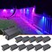 VOLISUN 12Pack 1800mAh Outdoor Solar Fence Lights Waterproof LED Color Glow for Step Railing Wall Stairs