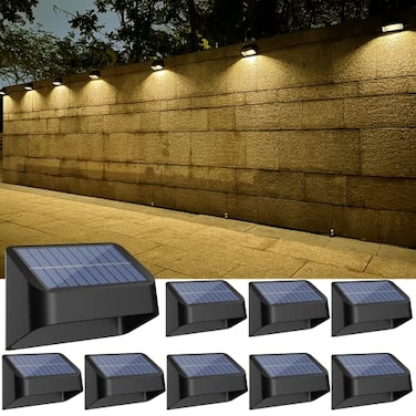 FLITI Solar Lights Outdoor RGB 8 Colors Dusk to Dawn Deck Light Solar Deck Lights for Outside IP65 Waterproof BackyardRailingWallStepPatioFence8 PackBlack