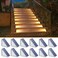 NIORSUN Solar Step Lights 12 Pack Warm White Auto OnOff Waterproof IP67 Outside for Stairs Patios Yards Porches Steps Sidewalks Decks