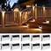 ROSHWEY Deck Lights 10 Pack 30 LED Deck Lights Solar Powered Outdoor Waterproof Patio Step Lighting Outdoor Decor Stainless Steel Backyard Lamp for Garden Yard Porch Stair Railing Warm White