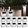 JSOT Solar Fence Lights 12 Pack Solar Outdoor Light Deck Lights Waterproof Outside Lighting for Garden Backyard Patio Yard Stair Step Wall Railing Post Cool Light