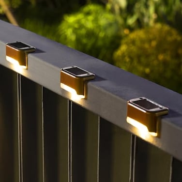 SOLPEX Solar Deck Lights Outdoor 16 Pack Solar Step Lights Waterproof Led Solar lights for Outdoor Stairs Step Fence Yard Patio and PathwayWarm White