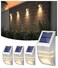 Roopure 4 Pack Solar Stainless Steel Fence Lights Outdoor Waterproof Motion Sensor Wall Sconce for Backyard Post Deck Porch Stair Rail Dock Gate Walkway Steps Patio Garden Ambiance Warm Lighting