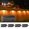 Aulanto Solar Fence Lights 4 PackPlus100 Lumen Big Outdoor Solar Light IP65 Waterproof Warm White and 10 RGB ModesFence Lights Otdoor Solar Lighting for BackyardGardenFenceWallDeckStairs