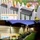 Aulanto Solar Fence Lights 4 PackPlus100 Lumen Big Outdoor Solar Light IP65 Waterproof Warm White and 10 RGB ModesFence Lights Otdoor Solar Lighting for BackyardGardenFenceWallDeckStairs