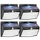 Peasur Solar Outdoor Lights 138 LED4 Packs Solar Motion Sensor Security Lights with 3 Lighting Modes Solar Wall Lights Waterproof Solar Powered Lights for Garden Fence Yard Deck Garage