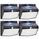 Peasur Solar Outdoor Lights 138 LED4 Packs Solar Motion Sensor Security Lights with 3 Lighting Modes Solar Wall Lights Waterproof Solar Powered Lights for Garden Fence Yard Deck Garage
