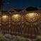 EKQ 6 Pack Solar Fence Lights Outdoor Wall Lights Gold Plastic Solar Powered Deck Step Stair Lights Mandala Theme Waterproof Fence Solar Light for Garden Post Patio Backyard Yard Decor
