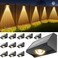 SenLuKit Solar Fence Lights Outdoor Waterproof High Brightness LED Spot Lens Deck Lights 7 Mode Warm Cool White RGB Solar Powered Wall Light Decor for Christmas Outside Patio Step Backyard Rail 12 Pac