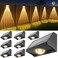 SenLuKit Solar Fence Lights Outdoor Waterproof High Brightness LED Spot Lens Deck Lights 7 Mode Warm Cool White RGB Solar Powered Wall Lighting Decor for Outside Patio Step Backyard Railing Pool 8 Pac
