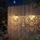 Gardsee Solar Fence Lights 6 Pack Solar Deck Lights Waterproof LED Solar Powered Step Light Wall Lights Outdoor Decorations Warm Yellow Light Decorative Lighting for Garden Gold