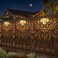 Gardsee Solar Fence Lights 6 Pack Solar Deck Lights Waterproof LED Solar Powered Step Light Wall Lights Outdoor Decorations Warm Yellow Light Decorative Lighting for Garden Gold