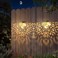 Gardsee Solar Fence Lights 6 Pack Solar Deck Lights Waterproof LED Solar Powered Step Light Wall Lights Outdoor Decorations Warm Yellow Light Decorative Lighting for Garden Gold