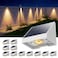 GVSHINE 12 Pack Solar Powered Fence Lights Outdoor Waterproof with Warm White LED Spot Lens for Outside Pool Cage Patio Yard Rail Garage Adhesive Designed for Easy Mounted White Shell