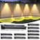 Etetale Solar Fence Lights Outdoor 10 Pack WarmNeutualCool White Fence Lights Solar Powered with 2 LED IP65 Waterproof Deck Lighting for Backyard Patio Wall Railing Pool Stair
