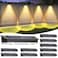 Etetale Solar Fence Lights Outdoor 10 Pack WarmNeutualCool White Fence Lights Solar Powered with 2 LED IP65 Waterproof Deck Lighting for Backyard Patio Wall Railing Pool Stair