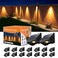 GVSHINE 16 Pack Decoration Solar Powered Fence Lamps Outdoor Waterproof with Warm White LED Spot for Outside Stair Gate Mailbox Backyard Door Garage Garden Sconce for Enhanced Security Easy Mount