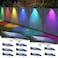 TECKNET Solar Fence Lights Outdoor 12 Pack Warm White 6 Colors RGB IP66 Waterproof LED Deck Light Dusk to Dawn Fence Lights Solar for Wall Railing Step Patio Pool Backyard Outside