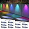 TECKNET Solar Fence Lights Outdoor 12 Pack Warm White 6 Colors RGB IP66 Waterproof LED Deck Light Dusk to Dawn Fence Lights Solar for Wall Railing Step Patio Pool Backyard Outside
