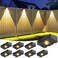 VOLISUN Solar Fence Lights Fence Lights Solar Powered IP65 Waterproof LED 3 Color Temperatures Solar Light for Fence Yard Wall Backyard 8 Pack Black