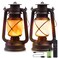 Marlrin Lantern LED Battery Powered Camping Lamp Outdoor Hanging Rechargeable Lantern Flickering Flame Retro Lanterns Remote Control 4 Modes Light NonSolar 2 Pack