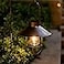 HUYIENO 2Pack Solar Metal Hanging Lantern with Shepherd Hook Outdoor Led Garden Lights Brushed Copper