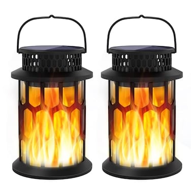 Sunenvoy Sola Lanterns Outdoor Waterproof Flickering Flame Hanging Solar Lanterns Solar Powered Wireless Lantern Decorative Lighting for Halloween PartyPatioGardenYardPathway
