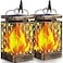 TomCare Solar Lights Upgraded Solar Lantern Flickering Flame Outdoor Hanging Lantern Decorative Lighting Solar Powered Waterproof LED Flame Umbrella Lights for Patio Garden Deck 2 PackBronze