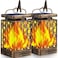 TomCare Solar Lights Upgraded Solar Lantern Flickering Flame Outdoor Hanging Lantern Decorative Lighting Solar Powered Waterproof LED Flame Umbrella Lights for Patio Garden Deck 2 PackBronze