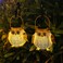 xxoasis 2 Pack Hanging Solar Lanterns Garden Light Waterproof Metal Decorative Solar Lantern Lights Outdoor for Patio Yard Table Pathway with Owl Pattern