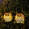 xxoasis 2 Pack Hanging Solar Lanterns Garden Light Waterproof Metal Decorative Solar Lantern Lights Outdoor for Patio Yard Table Pathway with Owl Pattern