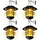 Otdair Solar Lanterns Outdoor Waterproof 4 Pack Flickering Flames Wall Garden Decor Hanging Solar Lights Wall Mount Decorations for Halloween Front Porch Patio Yard