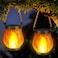 iBaycon 2 Pack Gen2 Solar Lanterns Lights UltraReal Flame Garden Lights with Dual Charging USB Solar 2 Modes Outdoor Waterproof Hanging Lantern for Yard Home Brithday Gifts Warm White