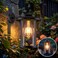pearlstar Solar Wall Lights Outdoor Lanterns2 Pack Waterproof Solar Wall Sconce Light LED Edison Bulbs Decorative Wall Lantern with Hooksfor Gazebo Yard Garage Patio Camp Porch