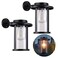 pearlstar Solar Wall Lights Outdoor Lanterns2 Pack Waterproof Solar Wall Sconce Light LED Edison Bulbs Decorative Wall Lantern with Hooksfor Gazebo Yard Garage Patio Camp Porch