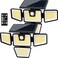 AmeriTop Solar Lights Outdoor 2 Pack LED High Brightness Cordless Solar Motion Sensor Lights 4 Adjustable Heads 320 Wide Angle Illumination IP65 Waterproof Security LED Wall LightDaylight
