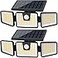 AmeriTop Solar Lights Outdoor 2 Pack LED High Brightness Cordless Solar Motion Sensor Lights 3 Adjustable Heads 270 Wide Angle Illumination IP65 Waterproof Security LED Wall LightDaylight