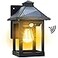 CYHKEE Solar Powered Wall Lanterns Outdoor with 3 Modes Dusk to Dawn Motion Sensor LED Sconce Lights Waterproof Exterior Front Porch Security Lamps Wall Mount Patio Fence Decorative Light Fixtures