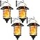 Dynaming 4 Pack Solar Flame Wall Lanterns Outdoor Solar Powered Wall Mounted Sconce Lights Flickering Flame LED Light Auto OnOff Hanging Lights Waterproof for Garage Stair Patio Porch Yard