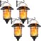 Dynaming 4 Pack Solar Flame Wall Lanterns Outdoor Solar Powered Wall Mounted Sconce Lights Flickering Flame LED Light Auto OnOff Hanging Lights Waterproof for Garage Stair Patio Porch Yard