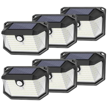 Brightever 6Pack Solar Wall Lights Outdoor with 3 Modes Reflector Waterproof Bright 178 LEDs Motion Sensor Security Lights Solar Powered Flood Lights for Patio Garden Yard Porch Garage Front Door