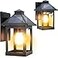 CYHKEE 2 Pack Solar Wall Lanterns Outdoor with 3 Modes Dusk to Dawn Motion Sensor LED Sconce Lights IP65 Waterproof Exterior Front Porch Security Lamps Wall Mount Patio Fence Garage Decorative