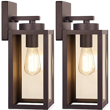 BesLowe Outdoor Wall Light Fixtures Exterior Waterproof Wall Lanterns Brown Porch Sconces Lighting with E26 Sockets Modern Outside Lights for House Patio Front Door Entryway 2Pack